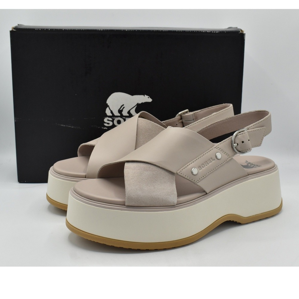 Sorel Dayspring Crisscross Sandal Womens 10 Crushed Clay Platform Shoes
